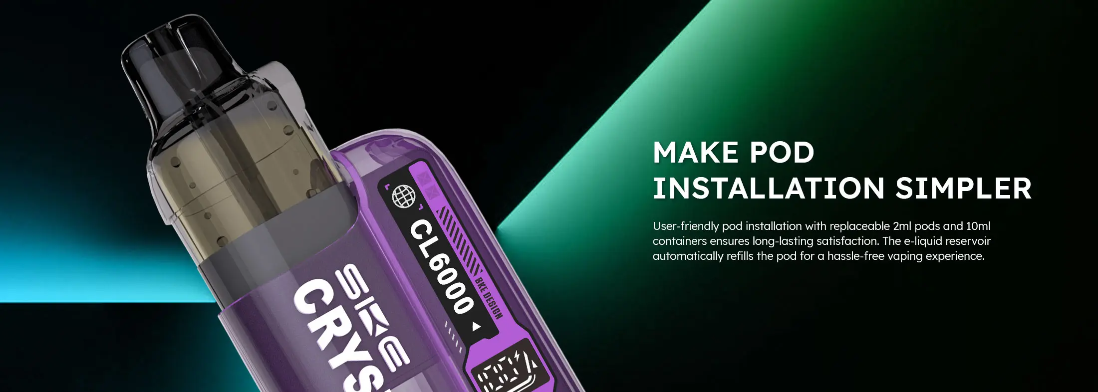 Crystal CL6000 Puffs Vape Prefilled Kit Dual Mesh Coil
