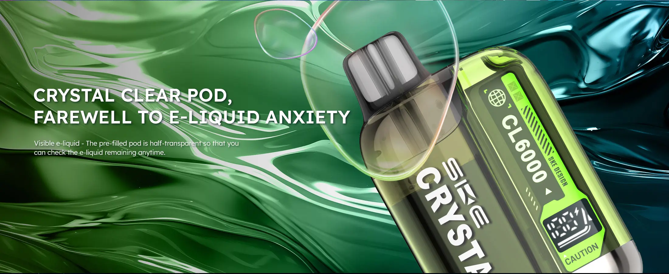 Crystal CL6000 Puffs Vape Prefilled Kit Dual Mesh Coil