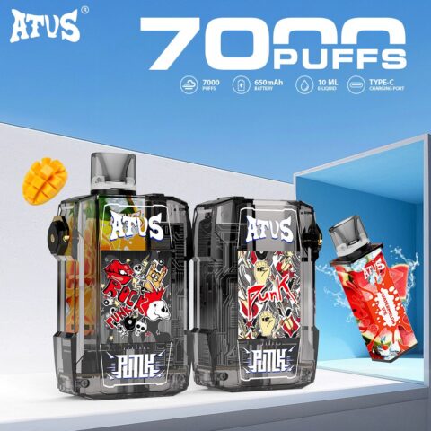 DE012 Cigarette électronique jetable Puff 7000 Taff avec débit d'air rechargeable et réglable