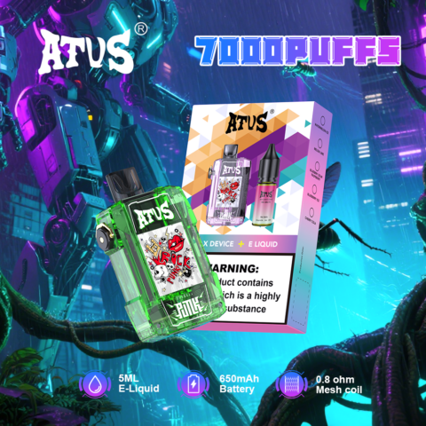 DE012 Cigarette électronique jetable Puff 7000 Taff avec débit d'air rechargeable et réglable