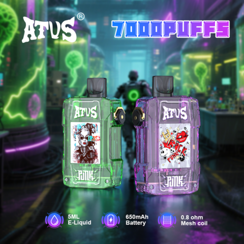 DE012 Cigarette électronique jetable Puff 7000 Taff avec débit d'air rechargeable et réglable