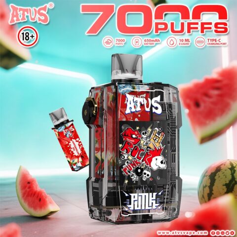 DE012 Cigarette électronique jetable Puff 7000 Taff avec débit d'air rechargeable et réglable