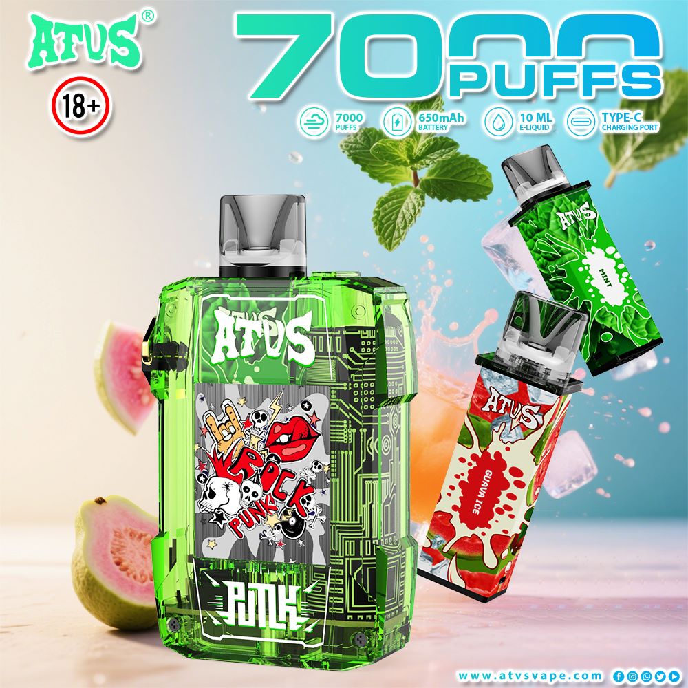 DE012 Cigarette électronique jetable Puff 7000 Taff avec débit d'air rechargeable et réglable