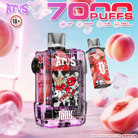DE012 Cigarette électronique jetable Puff 7000 Taff avec débit d'air rechargeable et réglable