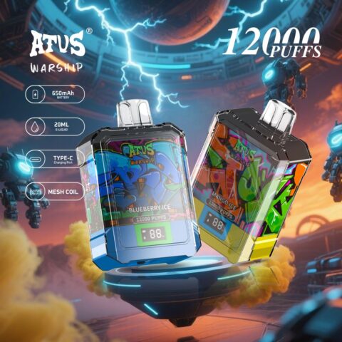 DE013A Cigarette électronique jetable Puff 12000 Taff Affichage LED débit d'air rechargeable et réglable