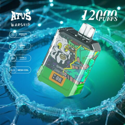 DE013A Cigarette électronique jetable Puff 12000 Taff Affichage LED débit d'air rechargeable et réglable