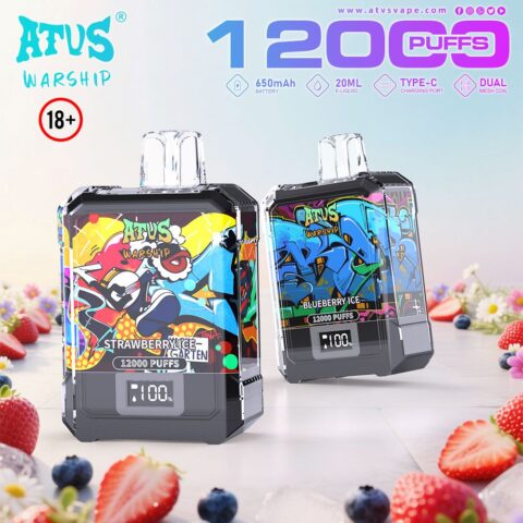 DE013A Cigarette électronique jetable Puff 12000 Taff Affichage LED débit d'air rechargeable et réglable