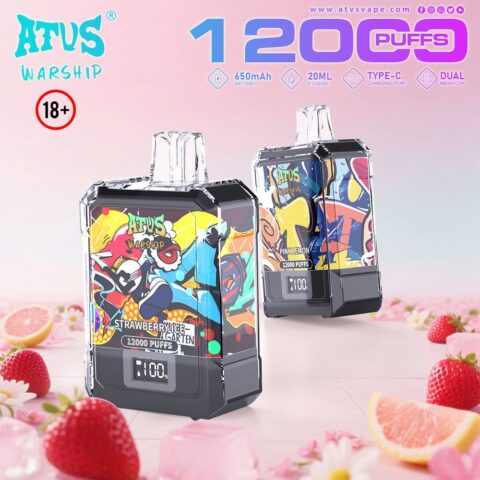 DE013A Cigarette électronique jetable Puff 12000 Taff Affichage LED débit d'air rechargeable et réglable