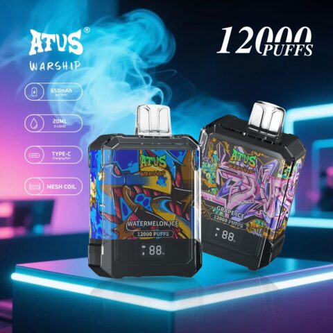 DE013A Cigarette électronique jetable Puff 12000 Taff Affichage LED débit d'air rechargeable et réglable