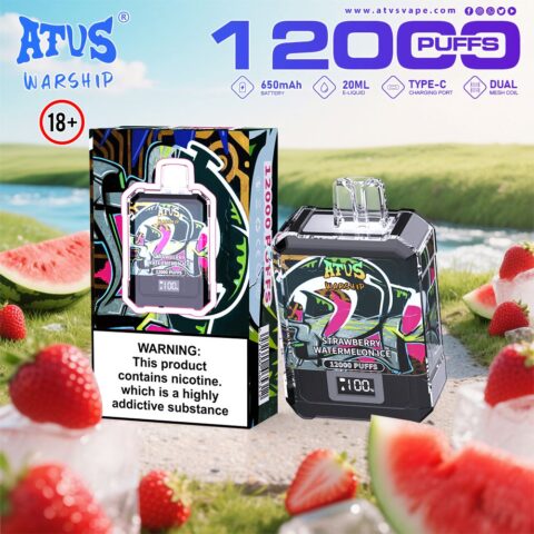 DE013A Cigarette électronique jetable Puff 12000 Taff Affichage LED débit d'air rechargeable et réglable