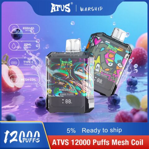 DE013A Cigarette électronique jetable Puff 12000 Taff Affichage LED débit d'air rechargeable et réglable