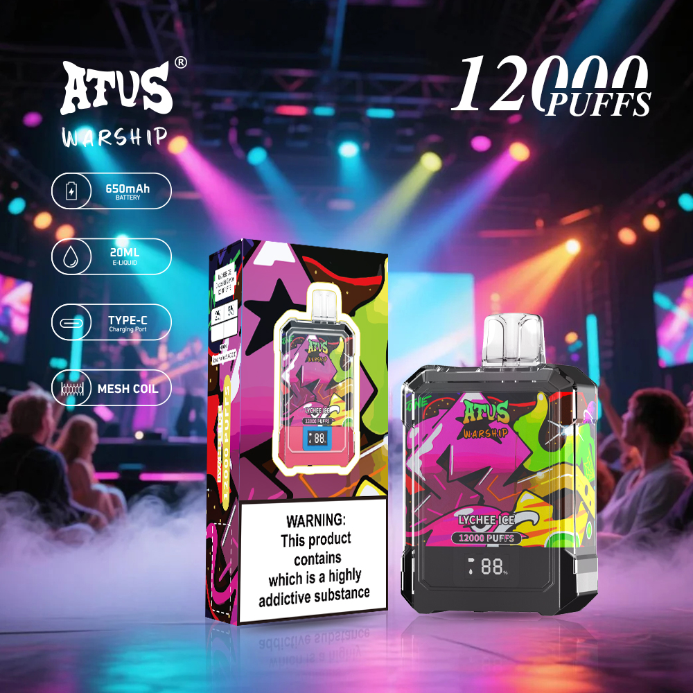 DE013A Cigarette électronique jetable Puff 12000 Taff Affichage LED débit d’air rechargeable et réglable