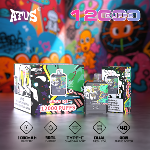DE013A Cigarette électronique jetable Puff 12000 Taff Affichage LED débit d'air rechargeable et réglable