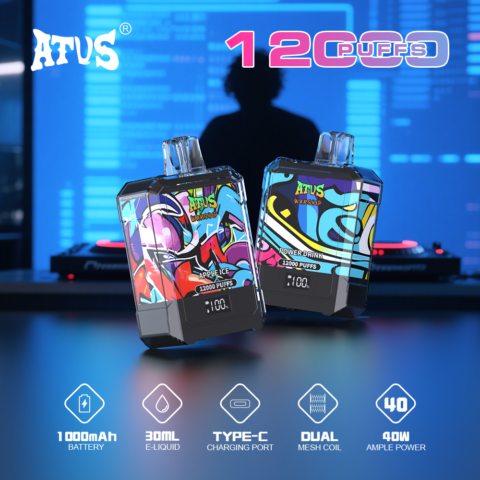 DE013A Cigarette électronique jetable Puff 12000 Taff Affichage LED débit d'air rechargeable et réglable