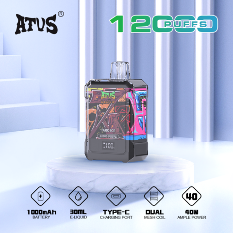 DE013A Cigarette électronique jetable Puff 12000 Taff Affichage LED débit d'air rechargeable et réglable