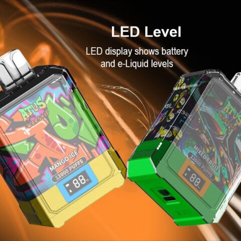 DE013A Cigarette électronique jetable Puff 12000 Taff Affichage LED débit d'air rechargeable et réglable