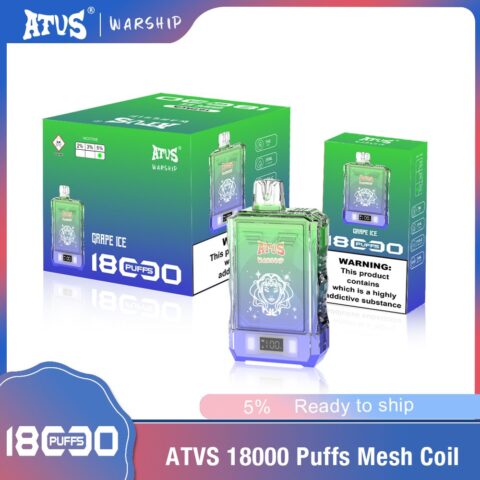 DE015 Cigarette électronique jetable Puff 18000 Taff avec affichage LED débit d'air rechargeable et réglable