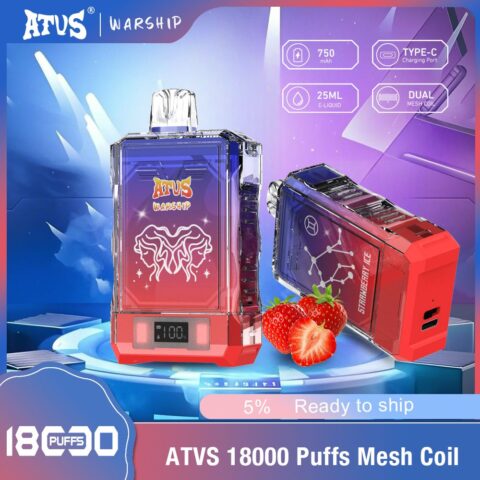 DE015 Cigarette électronique jetable Puff 18000 Taff avec affichage LED débit d'air rechargeable et réglable