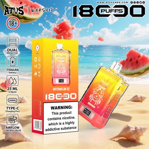 DE015 Cigarette électronique jetable Puff 18000 Taff avec affichage LED débit d'air rechargeable et réglable