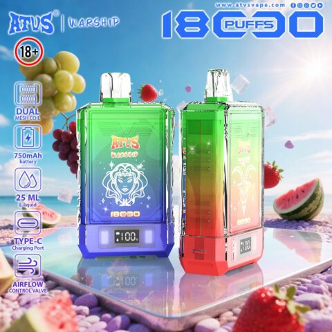 DE015 Cigarette électronique jetable Puff 18000 Taff avec affichage LED débit d'air rechargeable et réglable