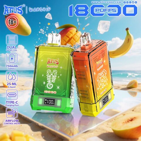 DE015 Cigarette électronique jetable Puff 18000 Taff avec affichage LED débit d'air rechargeable et réglable