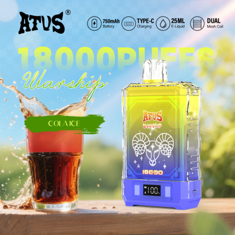 DE015 Cigarette électronique jetable Puff 18000 Taff avec affichage LED débit d'air rechargeable et réglable