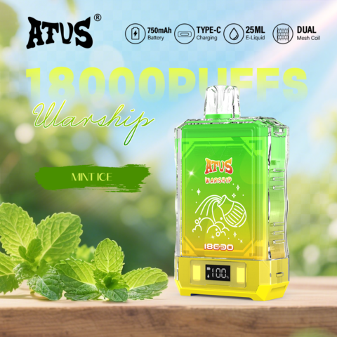 DE015 Cigarette électronique jetable Puff 18000 Taff avec affichage LED débit d'air rechargeable et réglable