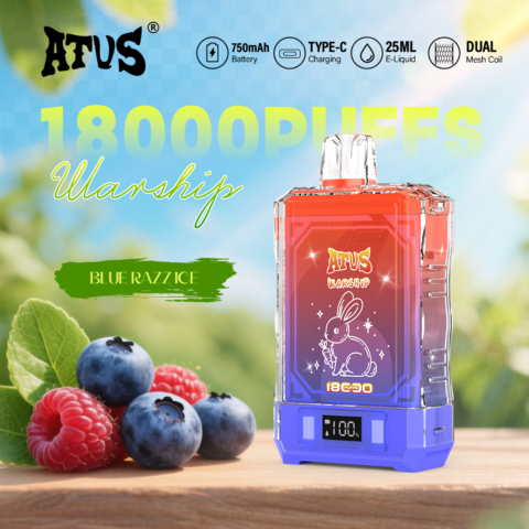 DE015 Cigarette électronique jetable Puff 18000 Taff avec affichage LED débit d'air rechargeable et réglable