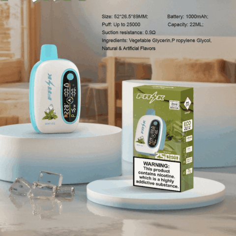 DE016 Cigarette électronique jetable Puff 25000 Taff avec avec affichage LED débit d'air rechargeable et réglable ATVS Vape