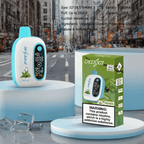 DE016 Cigarette électronique jetable Puff 25000 Taff avec avec affichage LED débit d'air rechargeable et réglable ATVS Vape