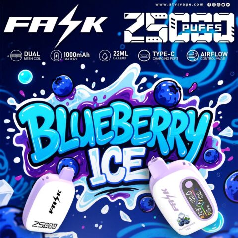 DE016 Cigarette électronique jetable Puff 25000 Taff avec avec affichage LED débit d'air rechargeable et réglable ATVS Vape