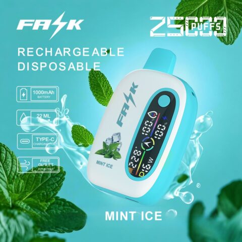 DE016 Cigarette électronique jetable Puff 25000 Taff avec avec affichage LED débit d'air rechargeable et réglable ATVS Vape