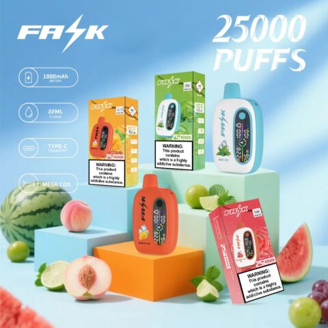 DE016 Cigarette électronique jetable Puff 25000 Taff avec avec affichage LED débit d'air rechargeable et réglable ATVS Vape