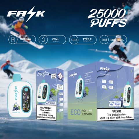 DE016 Cigarette électronique jetable Puff 25000 Taff avec avec affichage LED débit d'air rechargeable et réglable ATVS Vape