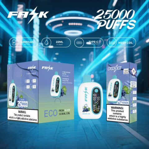 DE016 Cigarette électronique jetable Puff 25000 Taff avec avec affichage LED débit d'air rechargeable et réglable ATVS Vape