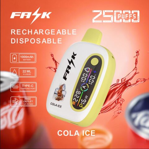 DE016 Cigarette électronique jetable Puff 25000 Taff avec avec affichage LED débit d'air rechargeable et réglable ATVS Vape