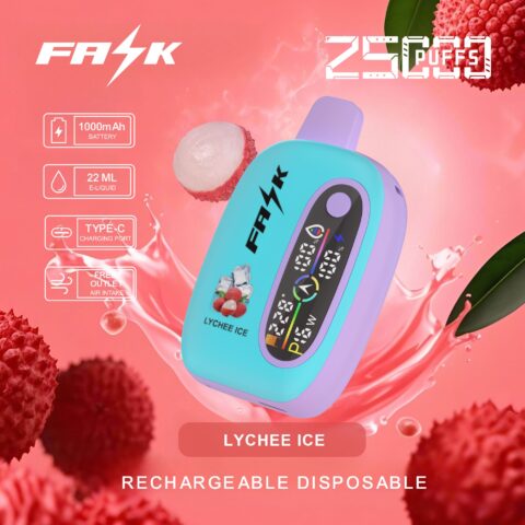 DE016 Cigarette électronique jetable Puff 25000 Taff avec avec affichage LED débit d'air rechargeable et réglable ATVS Vape