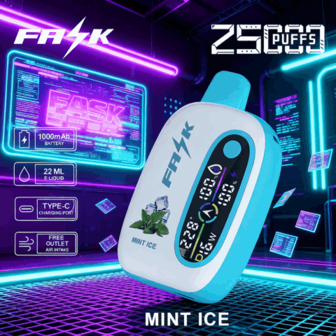 DE016 Cigarette électronique jetable Puff 25000 Taff avec avec affichage LED débit d'air rechargeable et réglable ATVS Vape