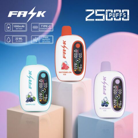 DE016 Cigarette électronique jetable Puff 25000 Taff avec avec affichage LED débit d'air rechargeable et réglable ATVS Vape