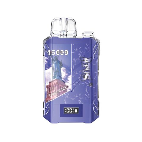 DE017 Cigarette électronique jetable Puff 15000 Taff avec affichage LED débit d'air rechargeable et réglable ATVS Vape
