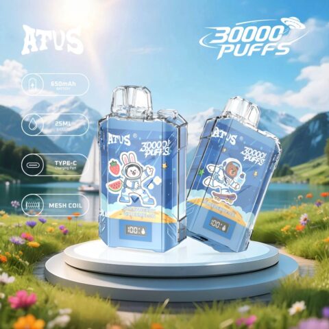 DE017 Cigarette électronique jetable Puff 30000 Taff avec affichage LED débit d'air rechargeable et réglable ATVS Vape