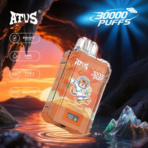 DE017 Cigarette électronique jetable Puff 30000 Taff avec affichage LED débit d'air rechargeable et réglable ATVS Vape