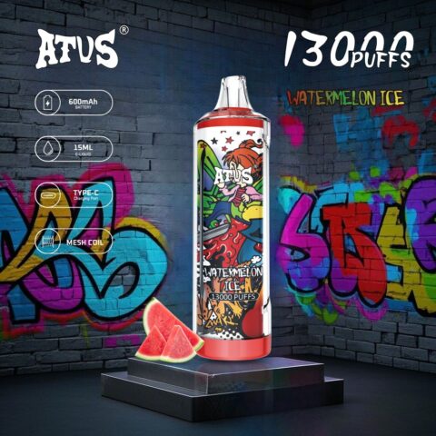 DE018 Vape jetable 13000 bouffées avec batterie rechargeable ATVS Vape