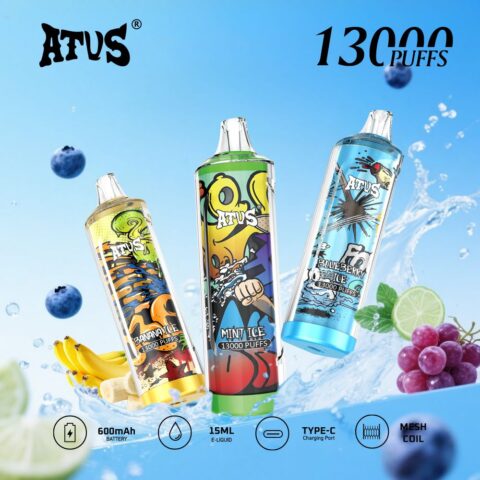 DE018 Vape jetable 13000 bouffées avec batterie rechargeable ATVS Vape