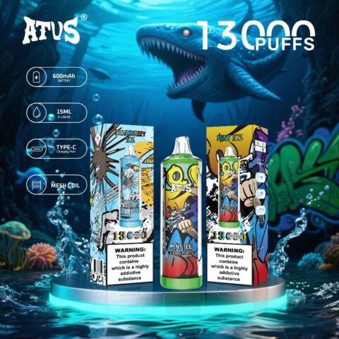 DE018 Vape jetable 13000 bouffées avec batterie rechargeable ATVS Vape