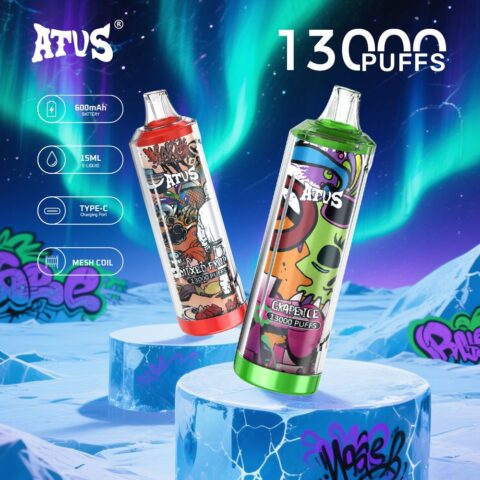 DE018 Vape jetable 13000 bouffées avec batterie rechargeable ATVS Vape