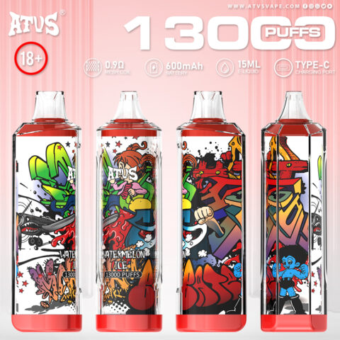 DE018 Vape jetable 13000 bouffées avec batterie rechargeable ATVS Vape