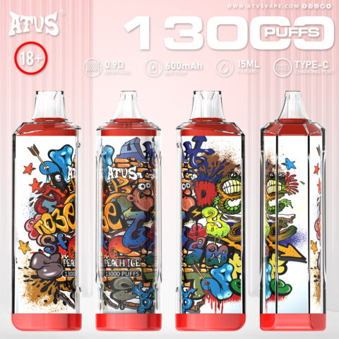DE018 Vape jetable 13000 bouffées avec batterie rechargeable ATVS Vape