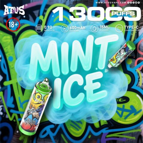 DE018 Vape jetable 13000 bouffées avec batterie rechargeable ATVS Vape