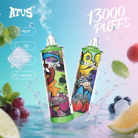 DE018 Vape jetable 13000 bouffées avec batterie rechargeable ATVS Vape